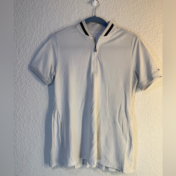 Bogner Cady Golf Tennis Pleated Back Shirt White Women's Size M - Picture 2 of 10
